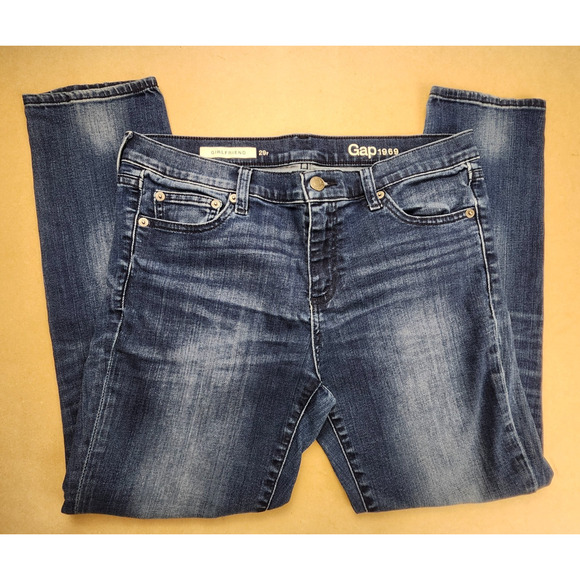Gap 1969 Girlfriend Jeans 8 / 29x27 Mid Rise Taper - Picture 3 of 9